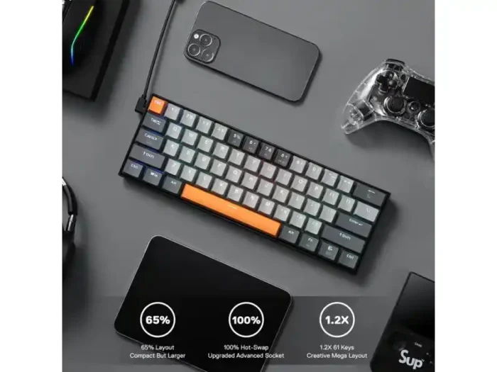Tastatura Redragon Caraxes Wired USB-C,RGB, mehanička, crveni svičevi - Image 3
