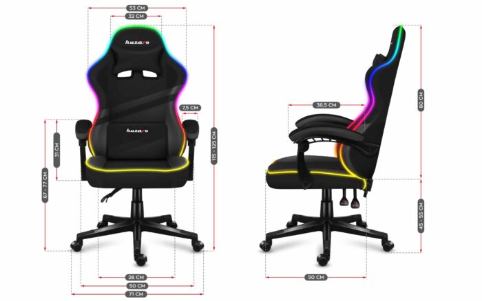 Gejmerska Stolica Huzaro Force 4.4 RGB Crna - Image 4