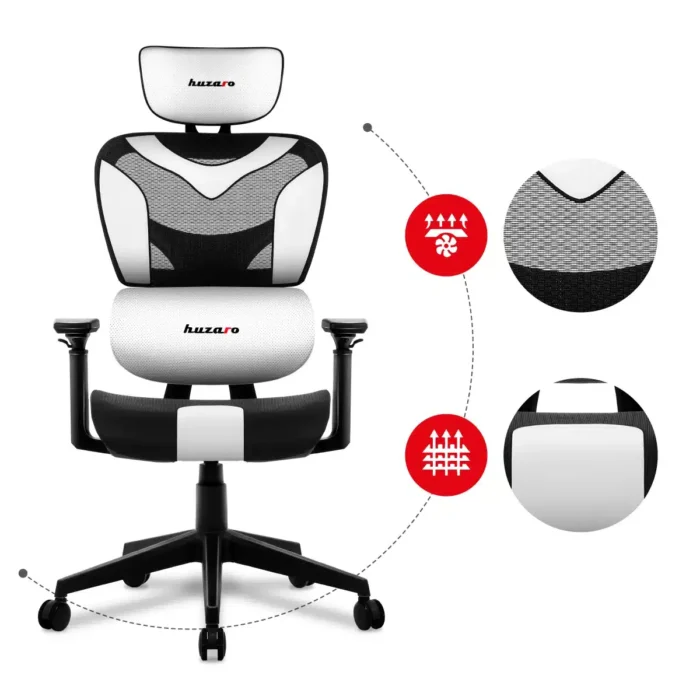 Gaming stolica Huzaro Combat 8.0 White - Image 16