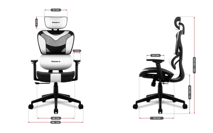 Gaming stolica Huzaro Combat 8.0 White - Image 5