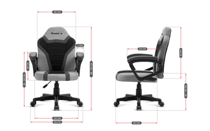 Dečija Gaming stolica Huzaro Ranger 1.0 Grey Mesh - Image 14