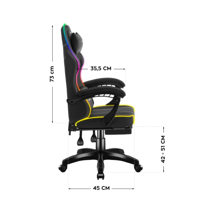 Gejmerska stolica Huzaro Force 3.7 RGB Black - Image 3