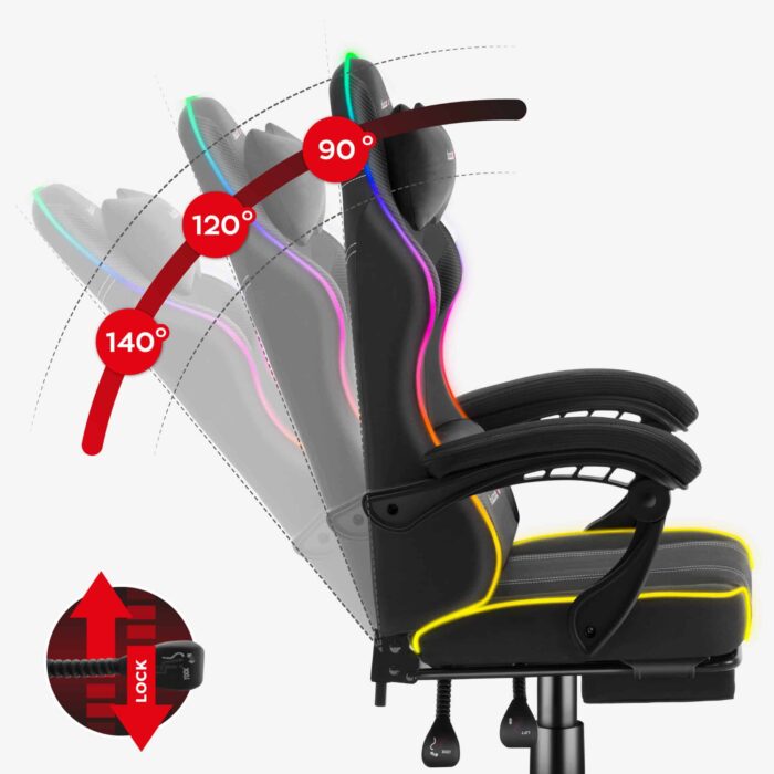 Gejmerska stolica Huzaro Force 3.7 RGB Black - Image 10