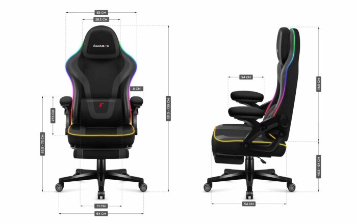 Gejmerska stolica Huzaro Force 4.6 RGB Black Mesh - Image 15