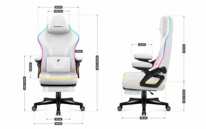 Gejmerska stolica Huzaro Force 4.6 RGB White Mesh - Image 22