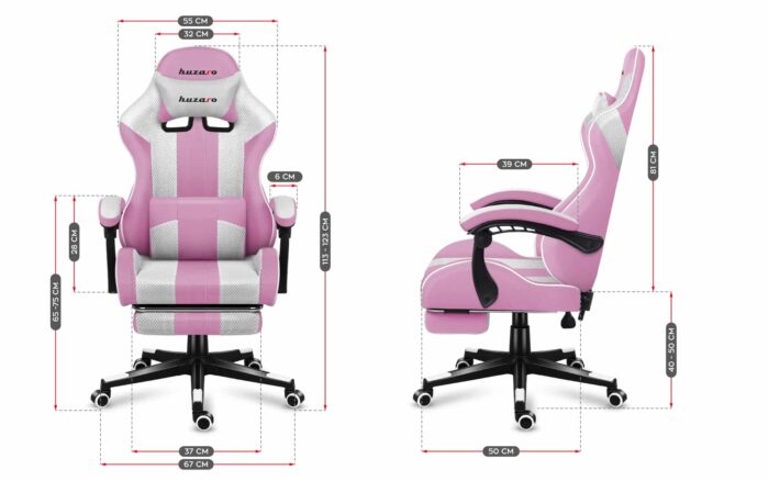 Gejmerska Stolica Huzaro Force 4.7 Roze - Image 5