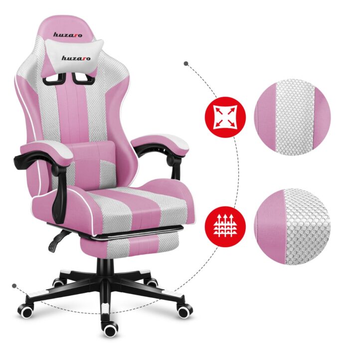 Gejmerska Stolica Huzaro Force 4.7 Roze - Image 25