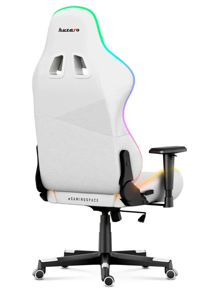 Gejmerska stolica Huzaro Force 6.2 Bela RGB - Image 2