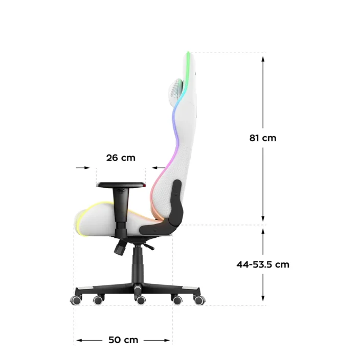 Gejmerska stolica Huzaro Force 6.2 Bela RGB - Image 4