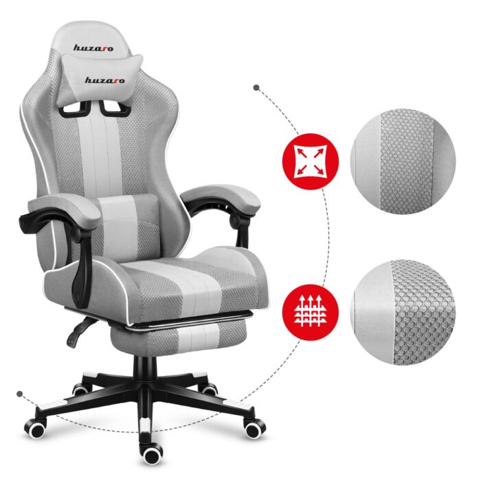 Gejmerska stolica Huzaro Force 4.7 White Mesh - Image 18