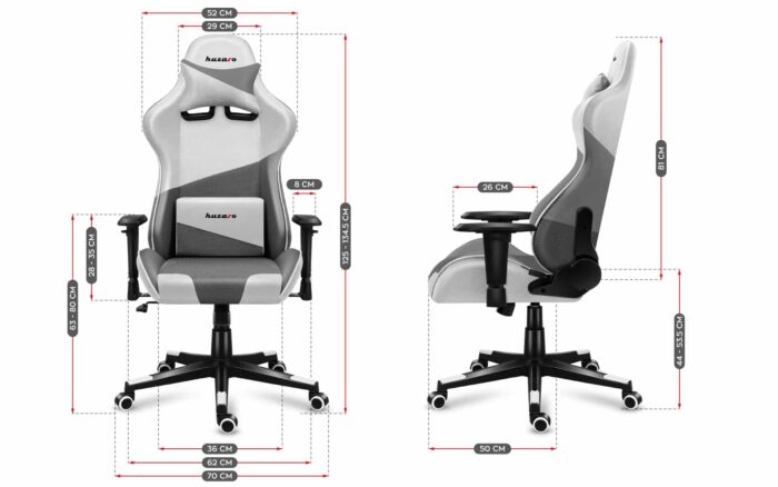 Gejmerska stolica Huzaro Force 6.2 White - Image 18