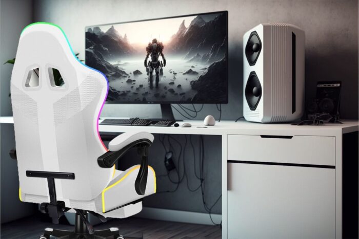 Gejmerska stolica Huzaro Force 4.7 RGB Bela - Image 3