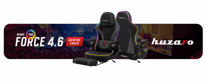Gejmerska stolica Huzaro Force 4.6 RGB Black Mesh - Image 3