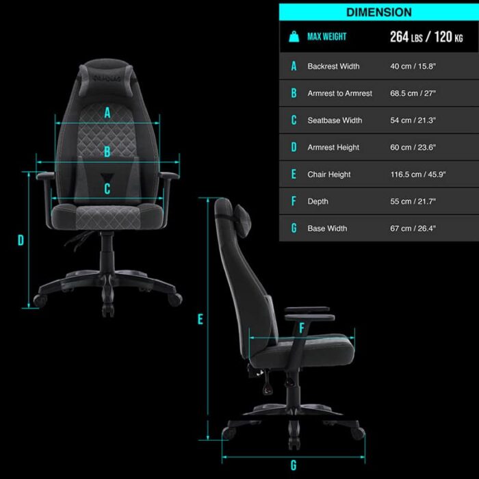 Gejmerska stolica Gamdias Zelus E4 Weave sivo-crna - Image 4
