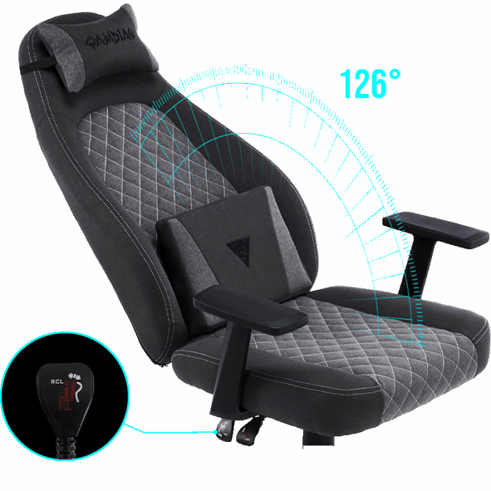 Gejmerska stolica Gamdias Zelus E4 Weave sivo-crna - Image 14