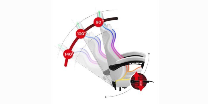 Gejmerska stolica Huzaro Force 4.7 RGB Bela - Image 13