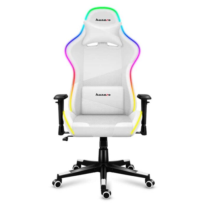 Gejmerska stolica Huzaro Force 6.2 Bela RGB - Image 7