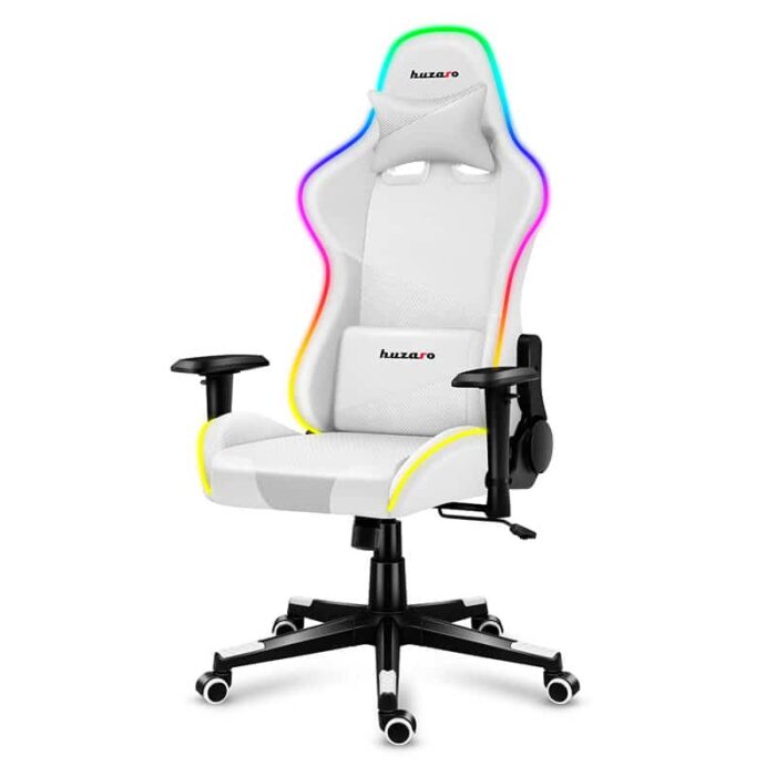 Gejmerska stolica Huzaro Force 6.2 Bela RGB - Image 8