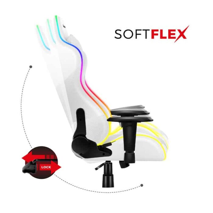 Gejmerska stolica Huzaro Force 6.2 Bela RGB - Image 15