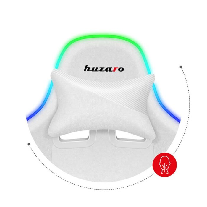 Gejmerska stolica Huzaro Force 6.2 Bela RGB - Image 18