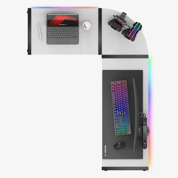 Gaming ugaoni sto Huzaro Hero 6.0 RGB White - Image 8