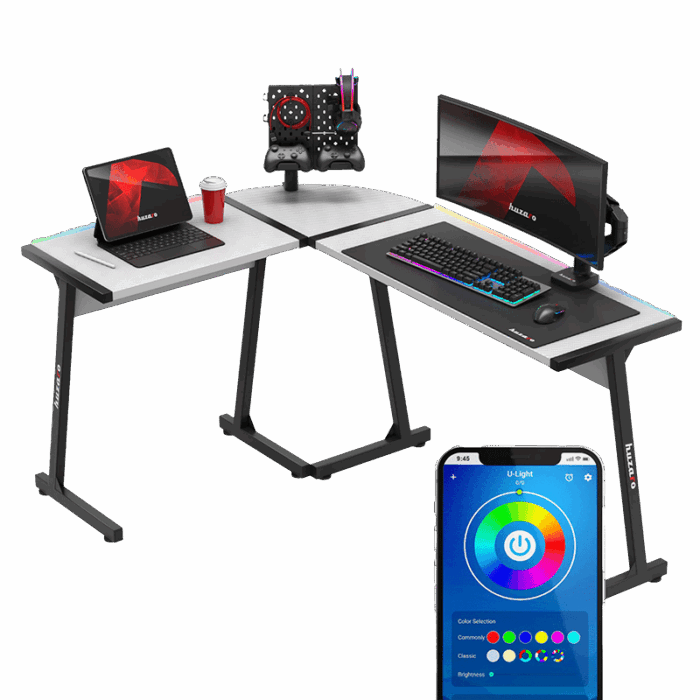 Gaming ugaoni sto Huzaro Hero 6.0 RGB White