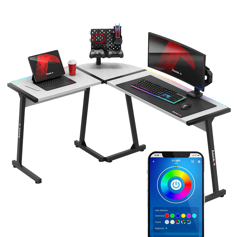 Gaming ugaoni sto Huzaro Hero 6.0 RGB White