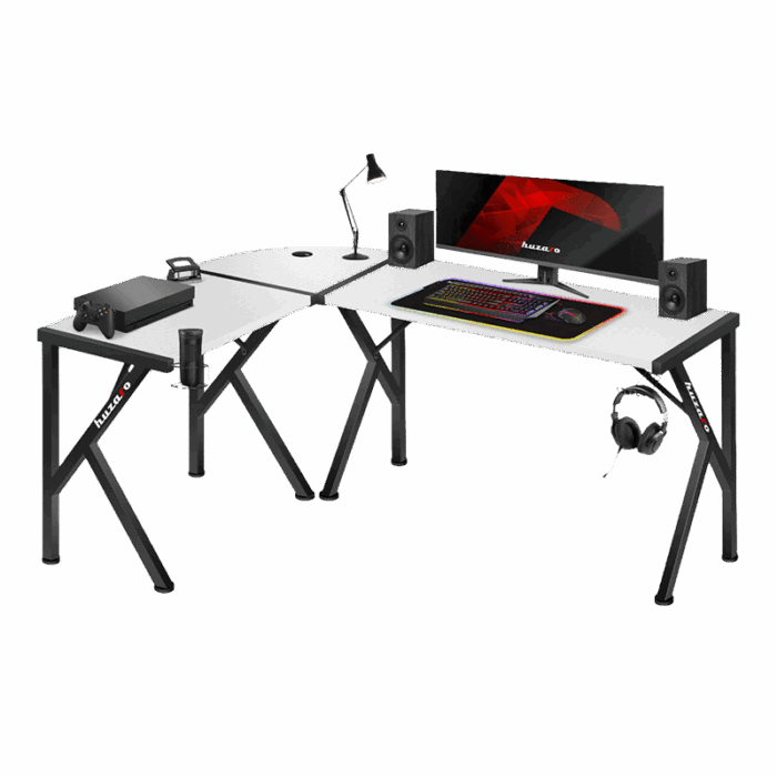 Gejmerski sto ugaoni Huzaro Hero 6.3 beli