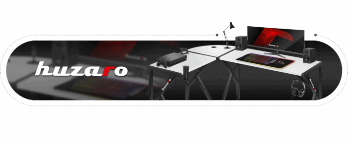Gejmerski sto ugaoni Huzaro Hero 6.3 beli - Image 10