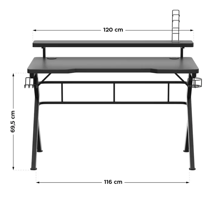 Gejmerski sto Huzaro Hero 5.0 Crni - Image 6