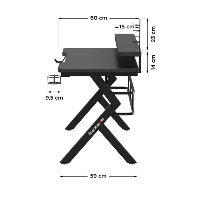 Gejmerski sto Huzaro Hero 5.0 Crni - Image 5