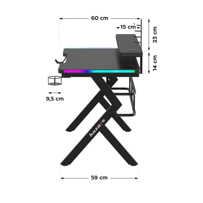 Gejmerski sto Huzaro Hero 5.0 RGB - Image 12