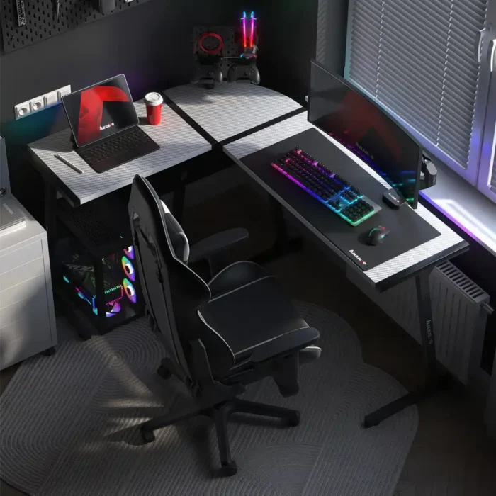 Gaming ugaoni sto Huzaro Hero 6.0 RGB White - Image 13
