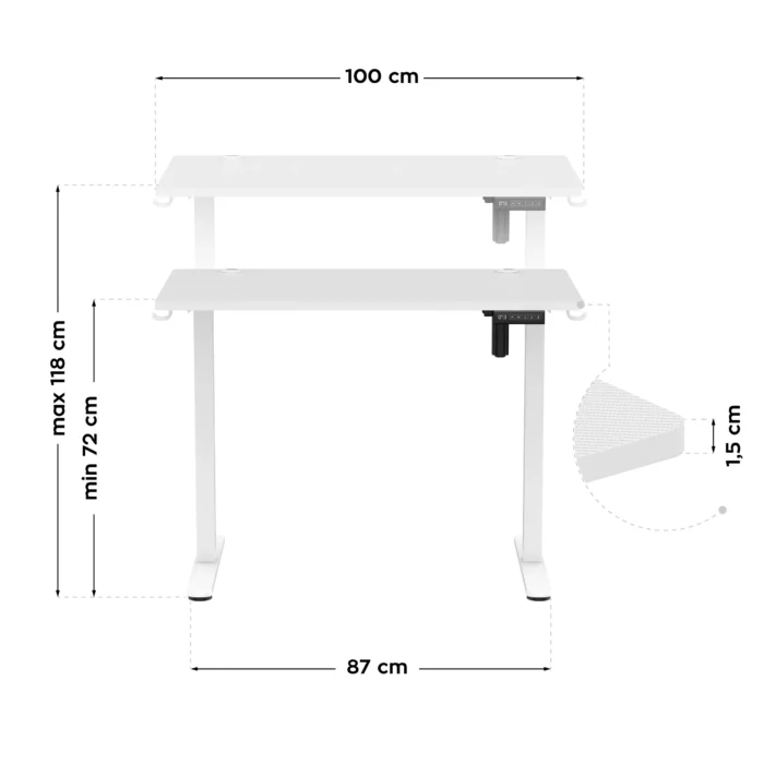 Podesivi sto Huzaro Hero 7.9 White - Image 10