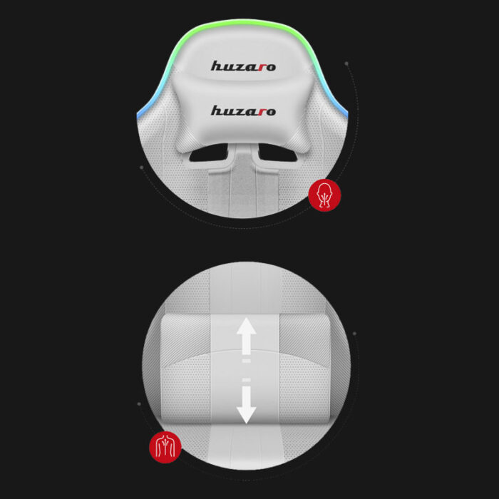 Gejmerska stolica Huzaro Force 4.7 RGB Bela - Image 15