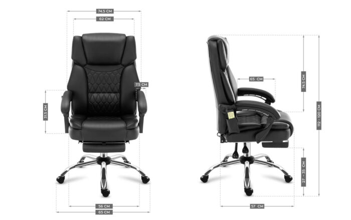 Kancelarijska stolica sa masažerima Mark Adler Boss 6.0 Crna - Image 4