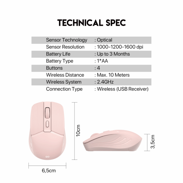 Mis Wireless Fantech W605 GO roze - Image 6