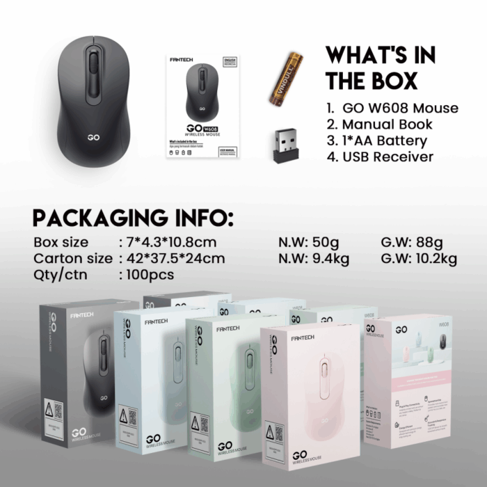 Mis Wireless Fantech W608 GO roze - Image 7