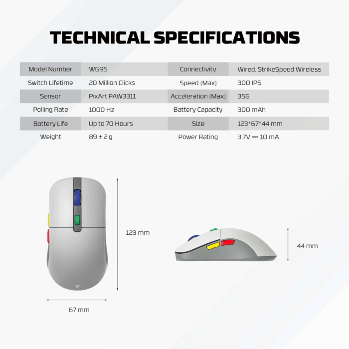 Mis Wireless Gaming Fantech WG9S Kanata S sivi - Image 9