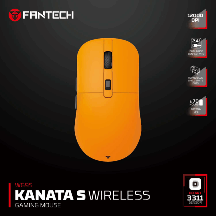 Mis Wireless Gaming Fantech WG9S Kanata S zuti - Image 10