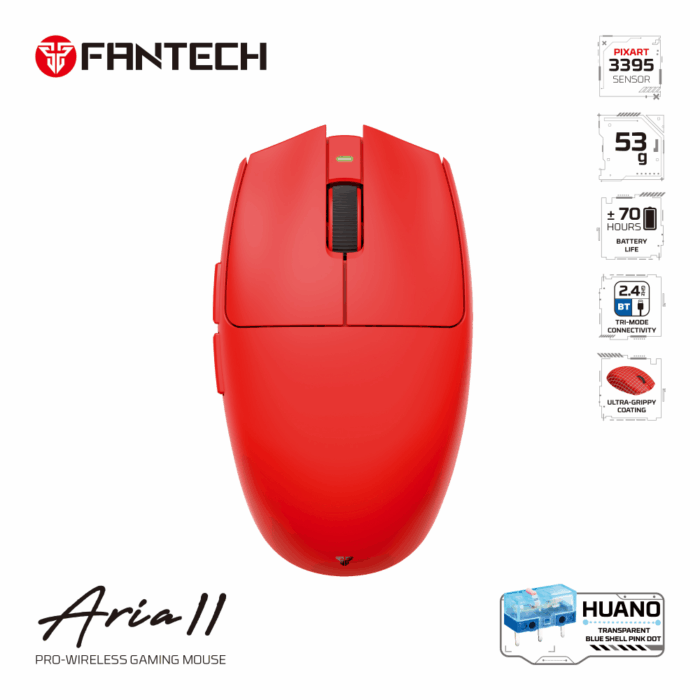 Mis Wireless Gaming Fantech XD7V2 Aria II crveni - Image 10