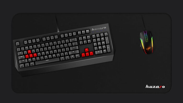Podloga za miša i tastaturu Huzaro 80x40 crna - Image 2