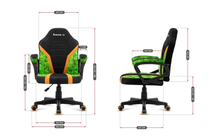 Huzaro Dečija Gaming stolica Ranger 1.0 Pixel Mesh - Image 4